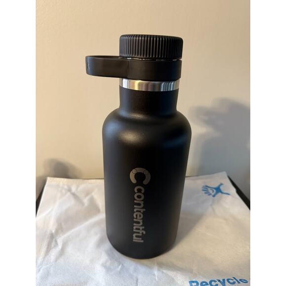 Brand New Black Hydro Flask 64 oz Growler with Contentful Logo - Picture 1 of 5